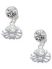 Silver Plated 3-D Clear Crystal Spider - Crystal Clip on Earrings