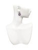 Silver Plated Large Purple Tiger Print Peace Sign - Crystal Clip on Earrings