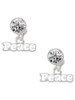 White ''Peace'' with Heart - Crystal Clip on Earrings