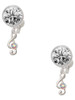 Silver Plated Mini Clef with AB Crystal - Crystal Clip on Earrings: Color Choice - Red, Green, Blue, Purple, Pink, Clear, Black
