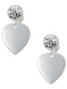 Silver Plated Large Guitar Pick - Crystal Clip on Earrings: Color Choice - Red, Green, Blue, Purple, Pink, Clear, Black