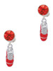 Silver Plated 3-D Red Running Shoe - Crystal Clip on Earrings
