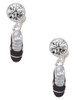 Silver Plated 3-D Black Running Shoe - Crystal Clip on Earrings: Color Choice - Red, Green, Blue, Purple, Pink, Clear, Black