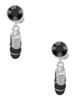 Silver Plated 3-D Black Running Shoe - Crystal Clip on Earrings
