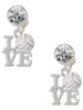 Love with Volleyball - Crystal Clip on Earrings
