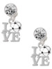 Love with Soccer Ball - Crystal Clip on Earrings