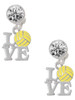 Love with Water Polo Ball - Crystal Clip on Earrings: Color Choice - Red, Green, Blue, Purple, Pink, Clear, Black