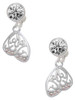 Silver Plated Open Clear AB Crystal Butterfly Wing - Crystal Clip on Earrings: Color Choice - Red, Green, Blue, Purple, Pink, Clear, Black