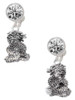 Silver Plated Dragon with AB Crystal Eyes & Clear Ball - Crystal Clip on Earrings