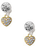 Gold-tone Clear AB Crystal Heart - Crystal Clip on Earrings: Color Choice - Red, Green, Blue, Purple, Pink, Clear, Black