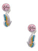 Silver Plated Translucent Pastel Flying Butterfly - Crystal Clip on Earrings