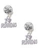 I 'Heart' Running - Crystal Clip on Earrings