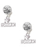 I 'Heart' Fastpitch - Crystal Clip on Earrings: Color Choice - Red, Green, Blue, Purple, Pink, Clear, Black