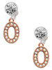 Rose Gold-tone Crystal Initial - O - Crystal Clip on Earrings