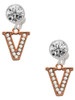 Rose Gold-tone Crystal Initial - V - Crystal Clip on Earrings