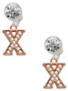 Rose Gold-tone Crystal Initial - X - Crystal Clip on Earrings