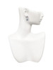 Silver Plated Large Script Letter Disc - I - Crystal Clip on Earrings