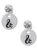 Silver Plated Large Script Letter Disc - & - Crystal Clip on Earrings