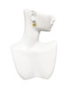 Gold-tone Large Disc Letter - A - Crystal Clip on Earrings