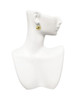 Gold-tone Large Disc Letter - M - Crystal Clip on Earrings