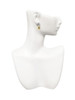 Gold-tone Capital Letter - N - Pebble Disc - Crystal Clip on Earrings