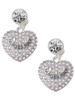Silver Plated Nurses Rock on AB Crystal Heart - Crystal Clip on Earrings
