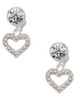 Silver Plated AB Crystal Open Heart - Crystal Clip on Earrings