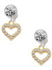Gold-tone AB Crystal Open Heart - Crystal Clip on Earrings