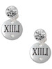 Silver Plated Half Marathon with Clear Crystal Roman Numeral - Crystal Clip on Earrings: Color Choice - Red, Green, Blue, Purple, Pink, Clear, Black