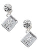 Silver Plated U.S. Passport - Crystal Clip on Earrings