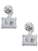 Silver Plated Suitcase - Crystal Clip on Earrings