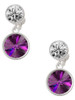 12mm Crystal Rivoli - Purple - Crystal Clip on Earrings: Color Choice - Red, Green, Blue, Purple, Pink, Clear, Black