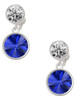 12mm Crystal Rivoli - Blue - Crystal Clip on Earrings: Color Choice - Red, Green, Blue, Purple, Pink, Clear, Black