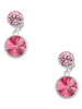 12mm Crystal Rivoli - Hot Pink - Crystal Clip on Earrings