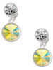 12mm Crystal Rivoli - Clear AB - Crystal Clip on Earrings