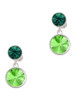 12mm Crystal Rivoli - Lime Green - Crystal Clip on Earrings