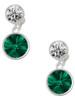 12mm Crystal Rivoli - Green - Crystal Clip on Earrings: Color Choice - Red, Green, Blue, Purple, Pink, Clear, Black