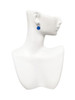 Silver Plated Small Navy Blue Enamel Disc - Crystal Clip on Earrings
