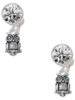 Silver Plated Mini Owl - Crystal Clip on Earrings: Color Choice - Red, Green, Blue, Purple, Pink, Clear, Black