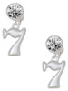 Medium Lucky 7 - Crystal Clip on Earrings: Color Choice - Red, Green, Blue, Purple, Pink, Clear, Black