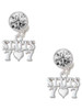 Slots with Heart and Lucky 7s - Crystal Clip on Earrings: Color Choice - Red, Green, Blue, Purple, Pink, Clear, Black