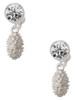 Silver Plated Pine Cone - Crystal Clip on Earrings: Color Choice - Red, Green, Blue, Purple, Pink, Clear, Black