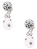 White Easter Egg with Clear Crystal Dots - Crystal Clip on Earrings