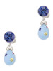 Silver Plated Light Blue Easter Egg with Multicolored Crystal Dots - Crystal Clip on Earrings