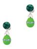 Lime Green Easter Egg with Color Crystal Band - Crystal Clip on Earrings
