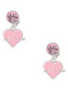 Silver Plated Heartbeat on Pink Heart - Crystal Clip on Earrings