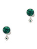 Silver Plated Mini May - Green Crystal Heart - Crystal Clip on Earrings