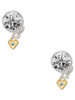 Gold-tone Mini Clear Crystal Heart - Crystal Clip on Earrings: Color Choice - Red, Green, Blue, Purple, Pink, Clear, Black