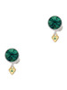 Gold-tone Mini Lime Green Crystal Heart - Crystal Clip on Earrings