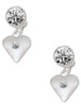 Silver Plated Large April - Clear Crystal Heart - Crystal Clip on Earrings
